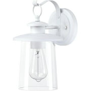 12"H Outdoor Wall Lights, Matte White Exterior Lighting Fixtures for Front Porch Outside House Garage