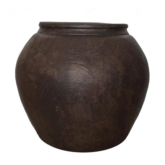 12" H x 14" Dia Fiberstone Vintage Style Planter with Drainage Hole, Indoor/Outdoor Large Plant Pot for Home Patio Garden, Ideal for Artificial Tree/Plants