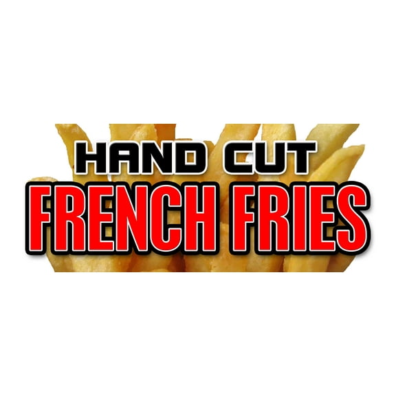 12" HAND CUT FRENCH FRIES DECAL sticker chips idaho crispy onion rings frys hot fresh