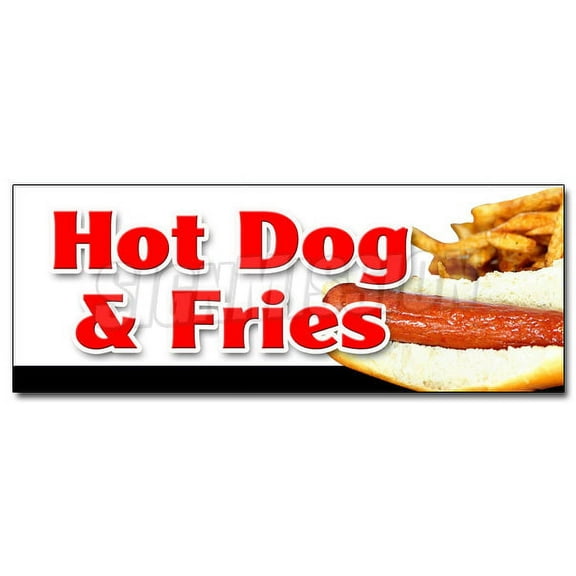 12" HOT DOG & FRIES COMBO DECAL sticker all beef french franks meal deal