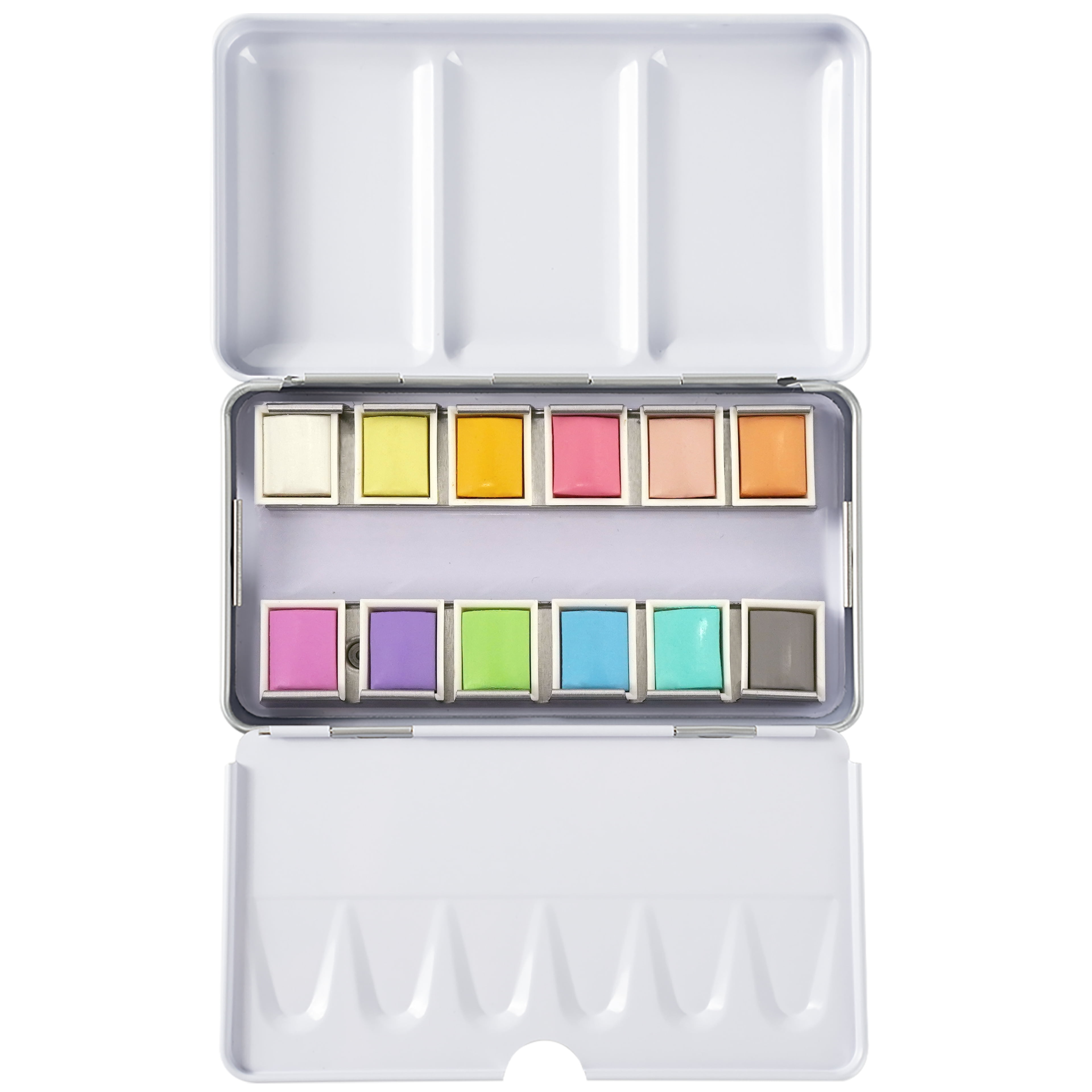 12 Half Pans Pastel Watercolor Set by Artist's Loft - Highly Pigmented Pastel Paints in Metal Tins – Ideal for Watercolor Painting - Mixed Media - and Cardmaking - 6 Pack