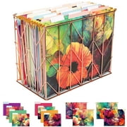 12 Hanging Folders, and 24 File folders, Letter Sized - Abstract Floral