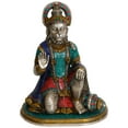 thumbnail image 1 of 12" Hanuman Granting Abhaya Brass Statue | Protection Blessing | Handmade Idol, 1 of 2