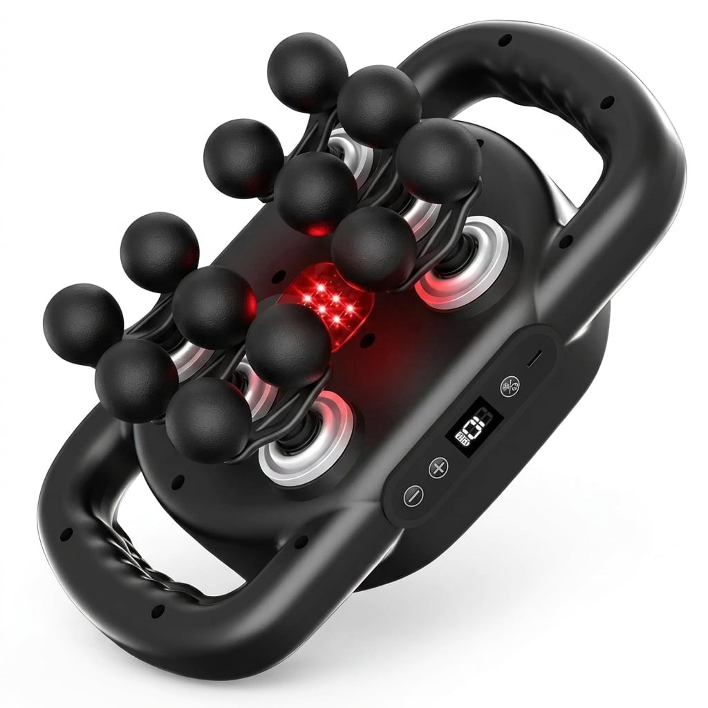 12-Head Deep Tissue Massage Gun | 9-Mode Quiet Muscle Pain Relief Tool