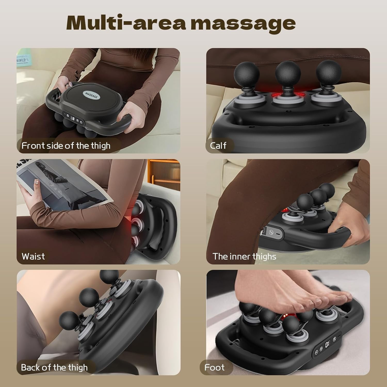 12 Head Deep Tissue Massage Gun with 9 Levels & 9 Modes Cordless Electric Percussion Massager for Full Body Muscle Pain Relief