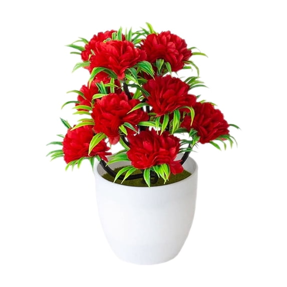 12 Headed Chrysanthemum Potted Floral Arrangement for Home Centerpiece Elegant Desktop Decoration Flowers for Living Room and Bedroom