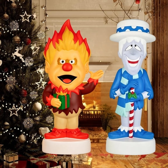 12" Heat Miser LED Blow Mold Christmas Statue, Classic Film Cartoon Villain Lighted Figurine, Indoor Outdoor Dual Use Decor For Porch Railings And Backyard Seasonal Displays