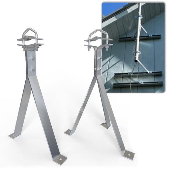 12" Heavy-Duty Antenna Mount Bracket, Adjustable Antenna Mast Mount, Waterproof Wall Mount Pair for TV Antenna Mast with 2 Brackets (Tripod & Y-Brackets)