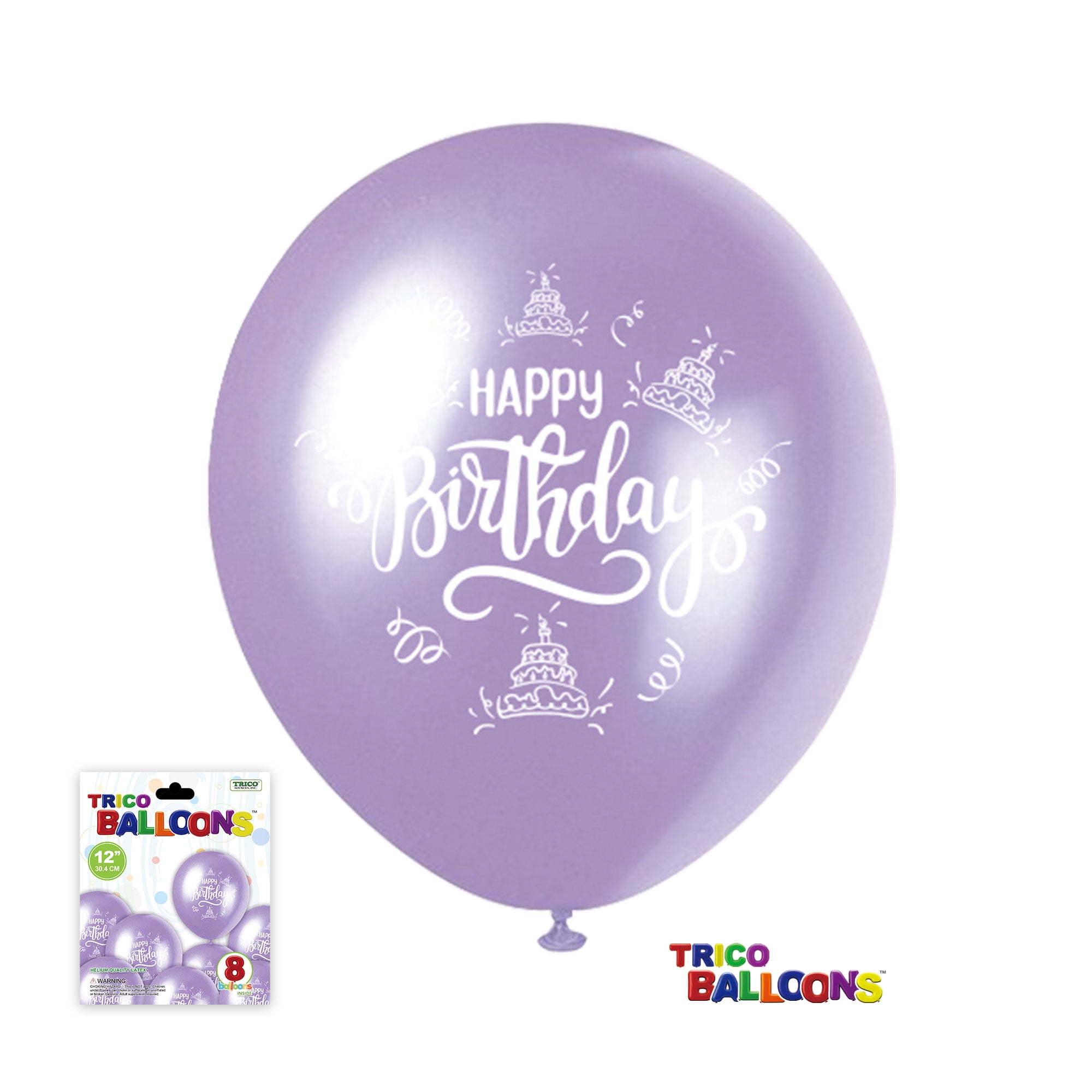 Ballon joyeux anniversaire fuchsia 20ans (x8) REF/4842