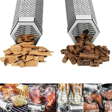 12'' Hexagon BBQ Wood Pellet Tube Portable barbecue Pellet Grill Rec Tech
