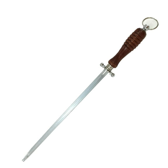 12" High Carbon Honing Steel w/ Wood Handle (12" Round Blade)