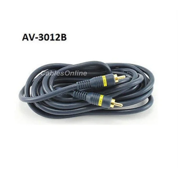 12' High Quality Python 1- Rca To 1-Rca Cable Av-3012B
