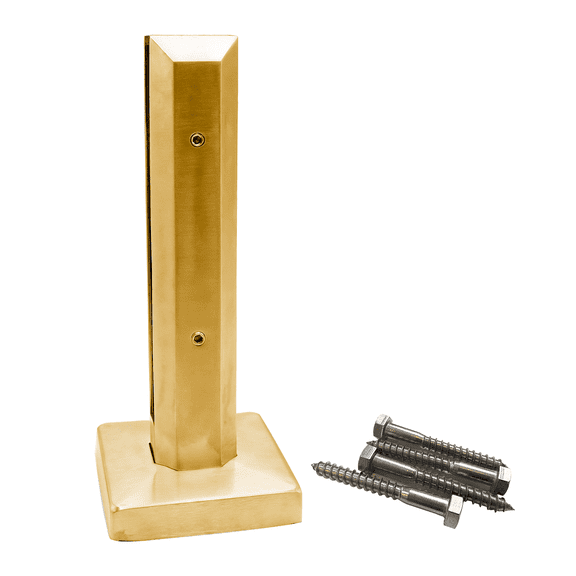 12" High Stainless Steel 2205 Grade High Square Mount Friction Fit Pool Fence Railing Spigot for 3/8"-3/4" Glass