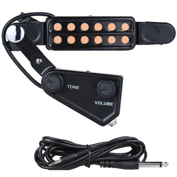 12 Hole Acoustic Guitar Pickup Soundhole Pickup Magnetic Transducer Fader Audio Cable Guitar Parts and Accessories