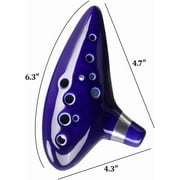 12 Hole Alto C Ceramic Ocarina - Professional Kiln-Fired Legend of Zelda Style Instrument with English Tutorial, Display Stand & Gift Box Cobalt Blue
