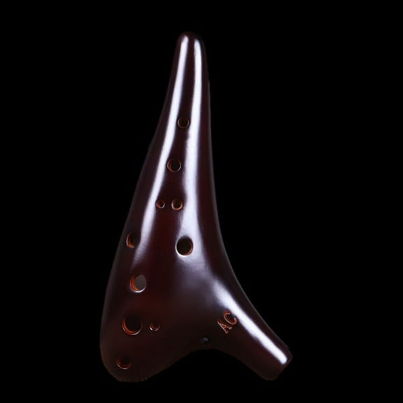 12 Hole Ceramic Ocarina Alto C Key Burned Style Beginner Student Instrument Wind Flute for Practice Performance Learning