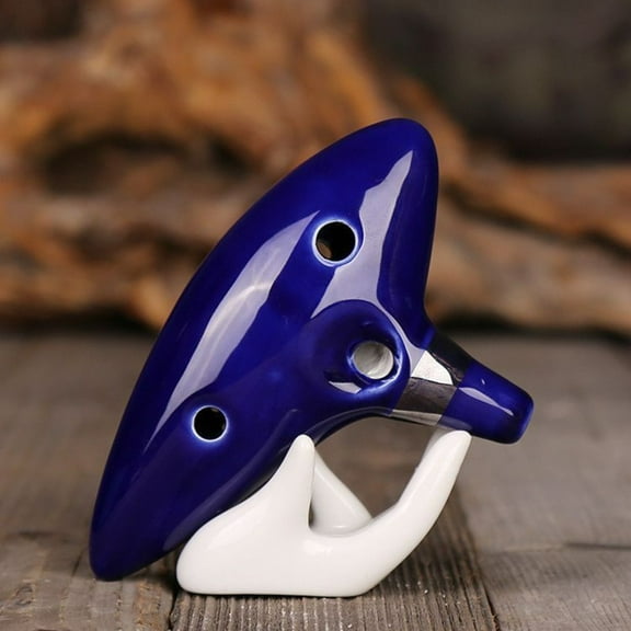 12 Hole Ceramic Ocarina Alto C Key Flute Instrument for Beginner Music Learning Practice Wind Instrument for Student Adult Use
