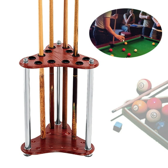 Pool Cue Rack Stick Holder Floor Stand Billiard Cue Rack Wood Organizer 12 Hole