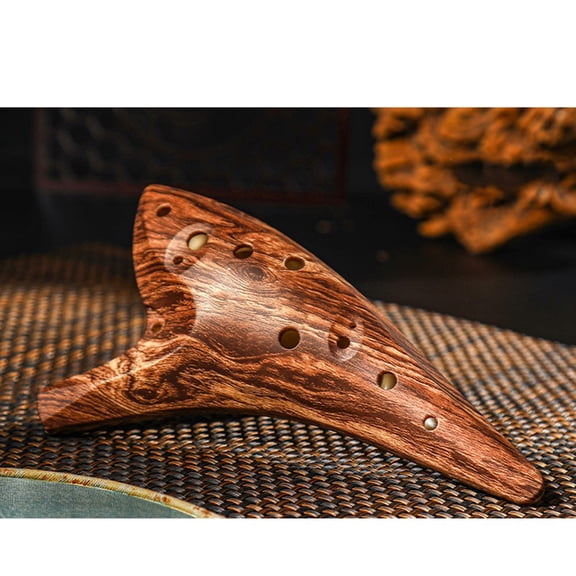 12-Hole Resin Ocarina Ice cracked Instrument with Carry Bag Alto A C Tone