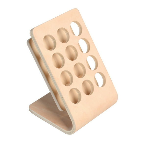 12 Holes 15ml Wooden Essential Oil Bottle Display Stand for Nail Polish Perfume