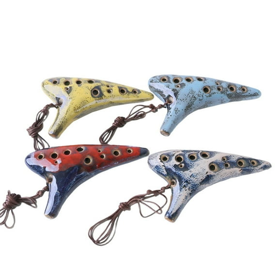 12 Holes Alto C Ocarina Music Instrument for Beginner Professional Performer (Mixed Color)