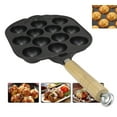 thumbnail image 1 of 12 Holes Enamel Cast Iron Japanese Takoyaki Octopus Balls Food Baking Grill Pan, 1 of 4