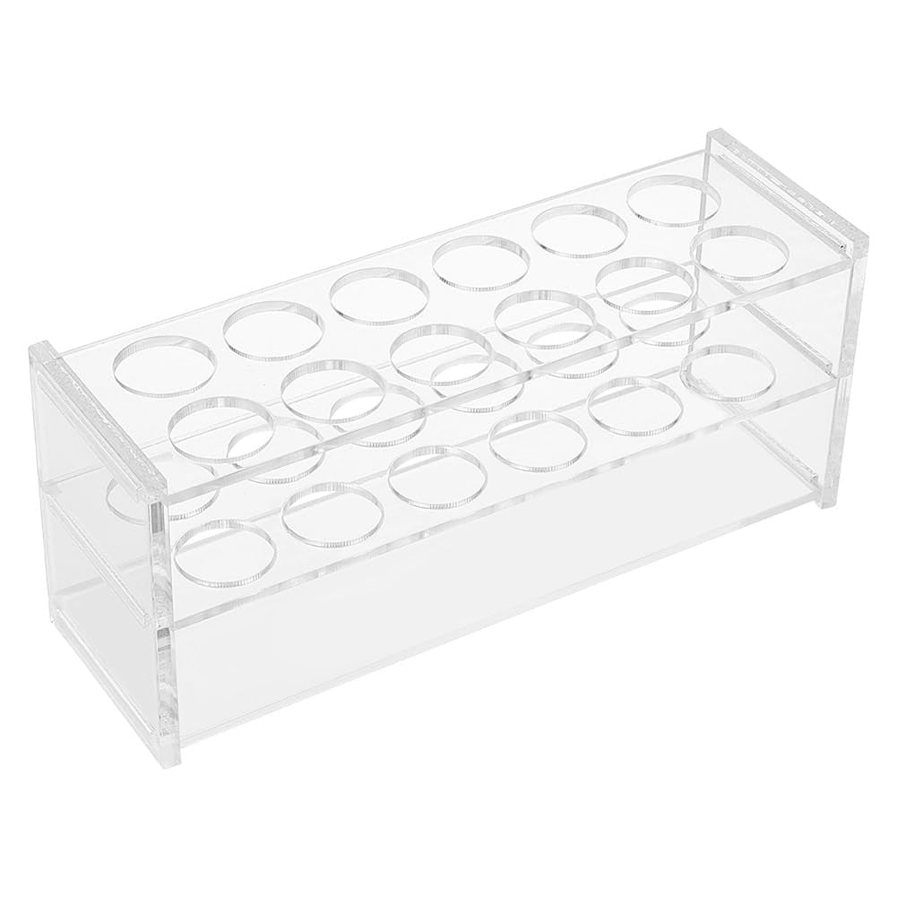 12 Holes Glass Laboratory Test Tube Rack Rectangle Clear 179x57x75mm ...