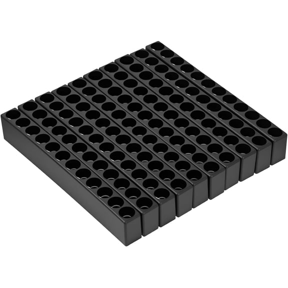 12 Holes Hex Bit Holder 10 Pcs 1/4 Inch Bit Organizer, Black Plastic Drill Bits Storage Case, Screwdriver Bit Holder For Hex Shank Bits