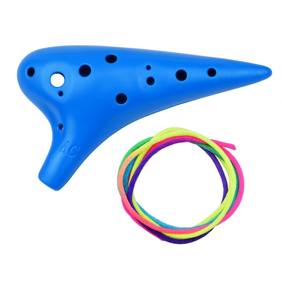 12 Holes Plastic Ocarina Flute Alto C Musical Instrument with Music Score for Music Lover and Beginner