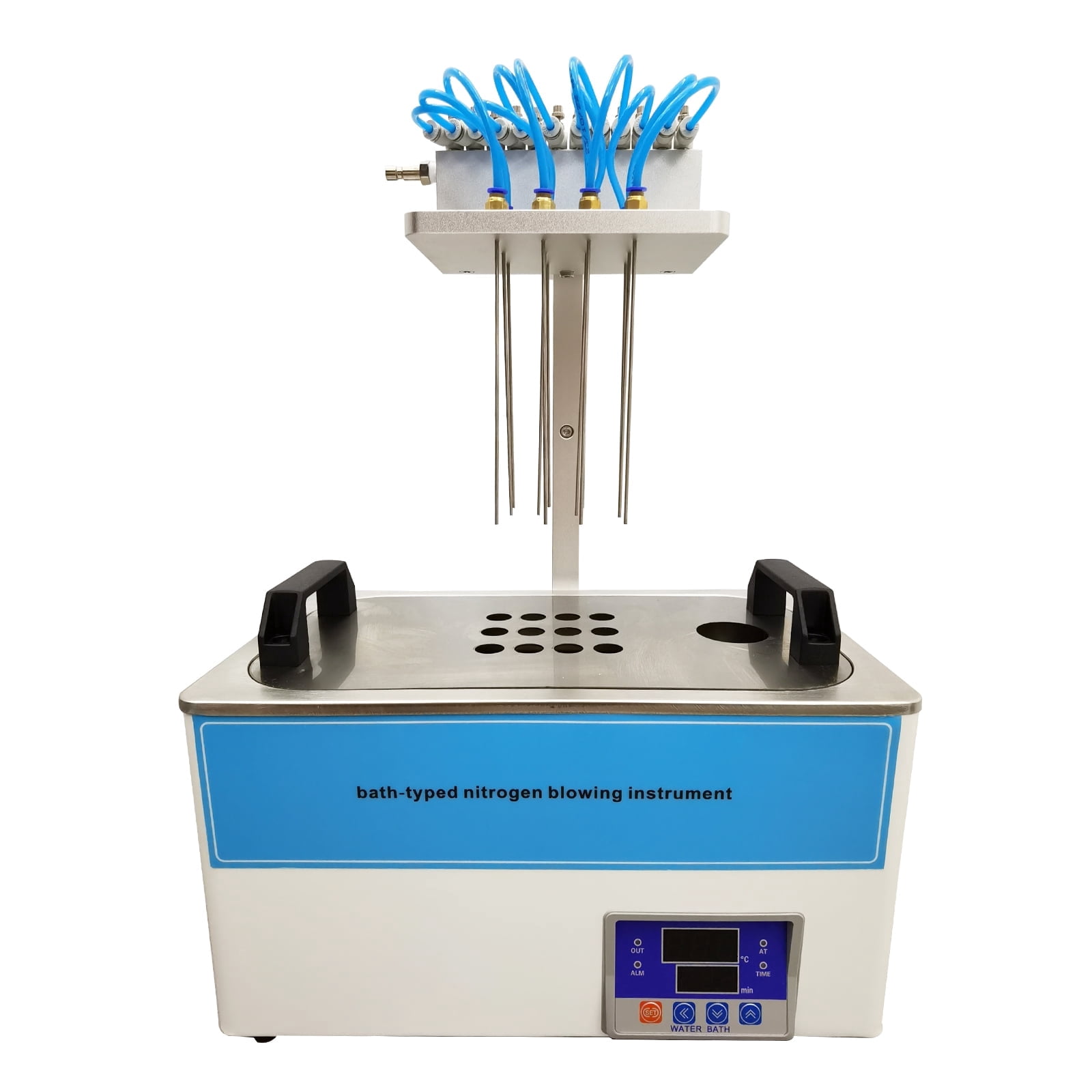 12 Holes Sample Concentrator Bath-Typed Termovap Nitrogen Water Bath Blower 110V