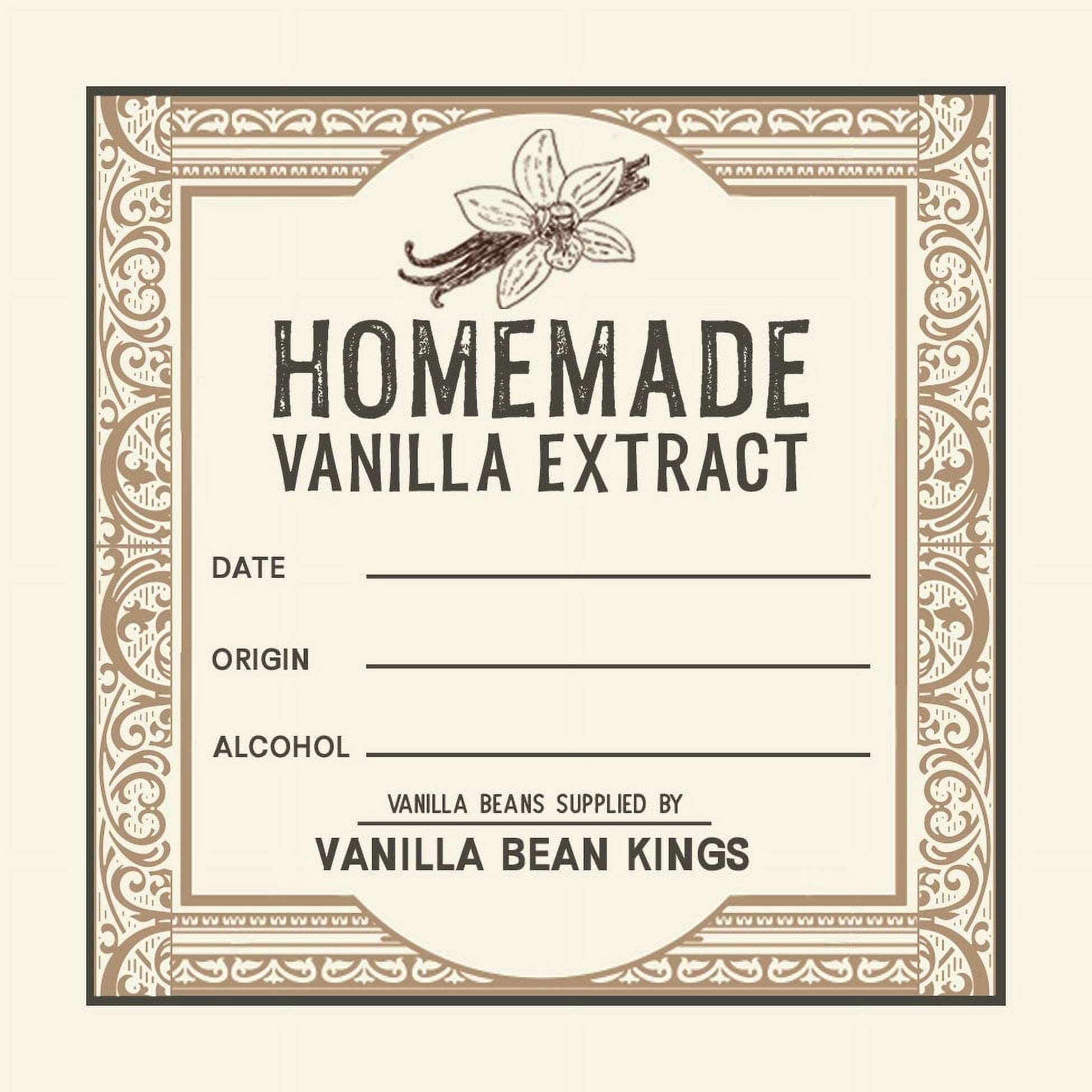 Homemade Vanilla Extract Label (for 4 oz Boston Rounds and Larger) + 6  Accessory Labels - 1.75 x 2.5 - Vanilla Beans & Alcohol - Handmade by