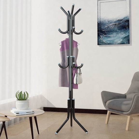 Coat Tree Hall Tree 12 Hook Freestanding Metal