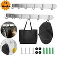 thumbnail image 1 of 12 Hooks Wall Mount Key Bag Towel Rack Hanger Holder Coat Robe Hat Clothes Rack, 1 of 5