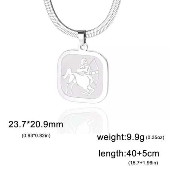 12 Horoscope Zodiac Necklace Constellation Jewelry Stainless Steel Snake Chain