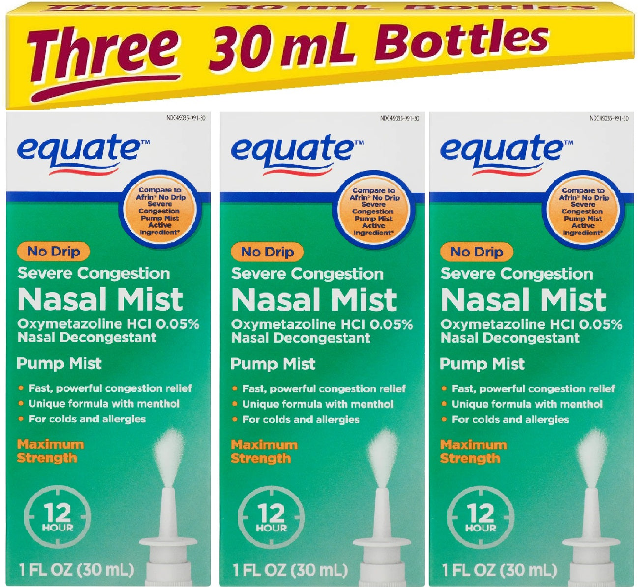 12 Hour Severe Nasal Congestion Relief Spray Pump Mist, 90 Ml. Compare