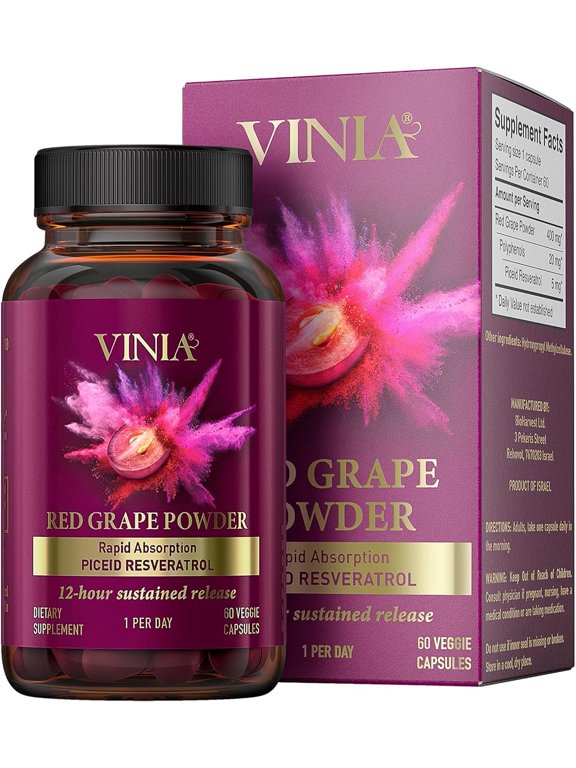 12-Hour Sustained Release Piceid Resveratrol Supplement. Nitric Oxide Supplement. Supports Heart Health, Blood Flow, Boost Oxygen Superfood Powder, Keto Friendly. Vegan & NON-GMO. 60 Day Supply.
