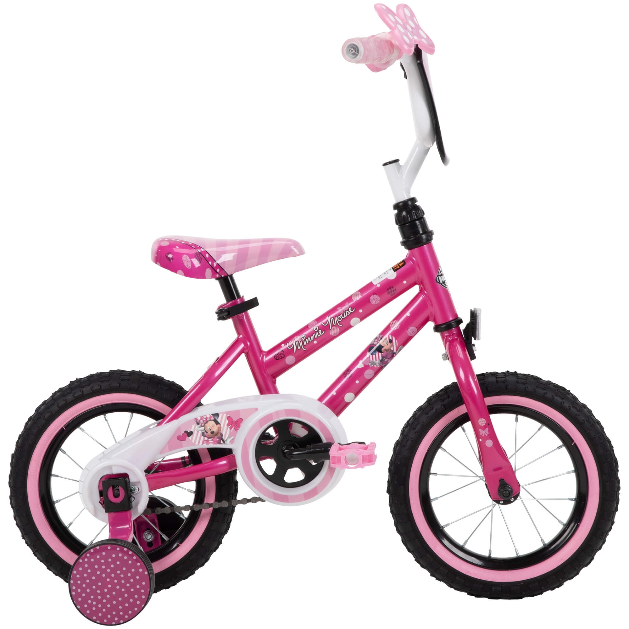 12 Huffy Disney Minnie Mouse Bike Ages 3 Training Wheels Pink
