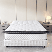 Sentryse 12" Queen Euro Top Hybrid Mattress, Medium Firm Mattress in a Box