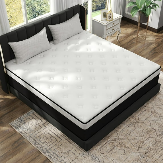 12 inch Twin Size Hybrid Mattress Gel Memory Foam Individual Pocket Springs Medium Mattresses in a Box