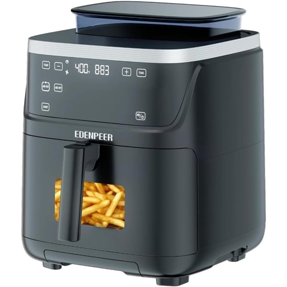 12-IN-1 Large Air Fryer, Non Toxic Steam Air Fryers with Superior Airflow, Self-Cleaning Smart Digital Air Fryer, Air Fry, Roast, Reheat, Dehydrate, Air Crisp Technology with 420F, 7.5 QT