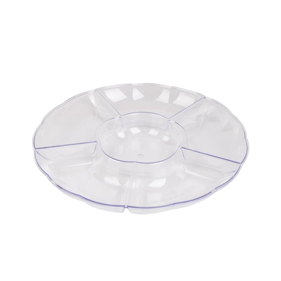 12 IN Clear Round Plastic Compartment Tray, by Way To Celebrate