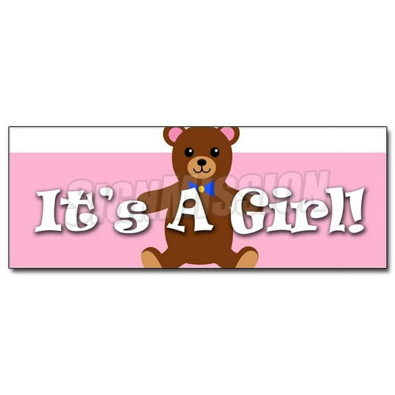 12" IT'S A GIRL! DECAL sticker birth pregnant hospital welcome home