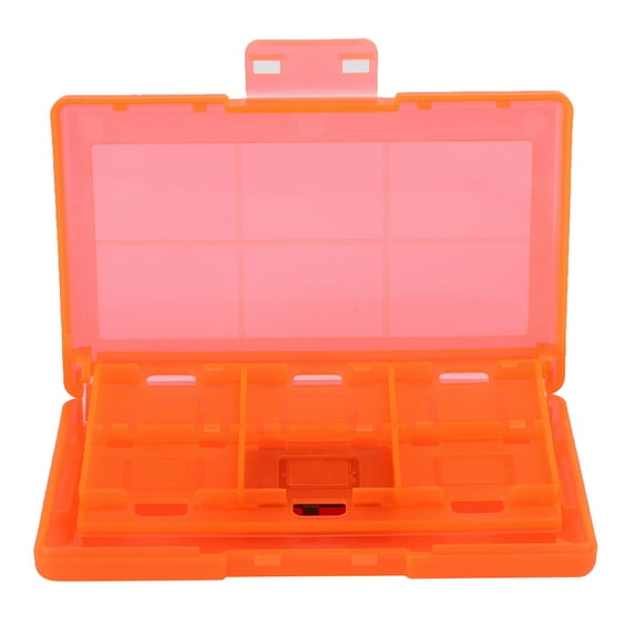 12‑In‑1 Game Card Case Anti‑Dust Protective Storage Box Hard Shell Fit (Orange )