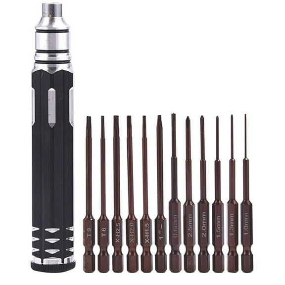12 In 1 Hex Screwdrivers Set Rc Hobby Tool for Rc Car Model Robotics Home Repair Black