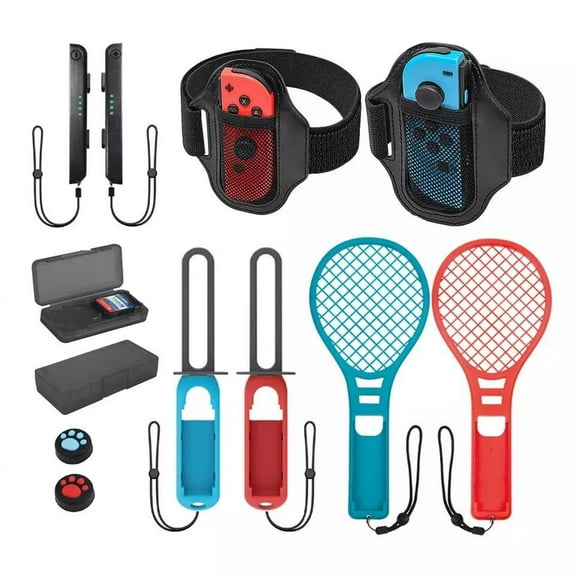 12 In 1 Somatosensory Game Kit For Nintendo Switch OLED Wrist Strap Tennis Racket Sword Grip Family Fixness Bundles
