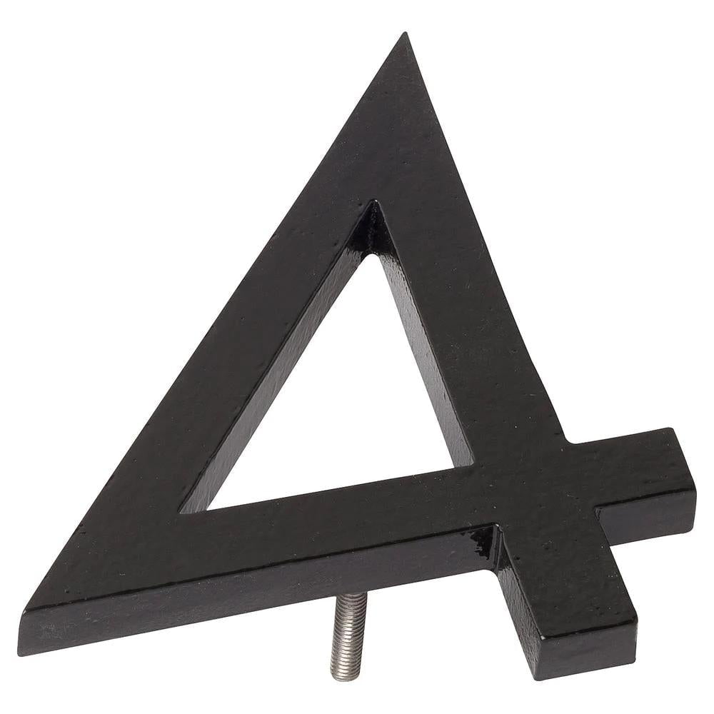 Montague Metal Products 12" Black Floating or Flat Modern House Numbers 0-9 - 4