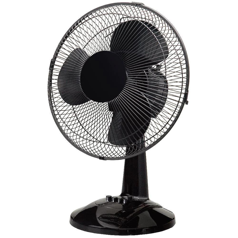 12 In. Black Portable Personal Table Fan