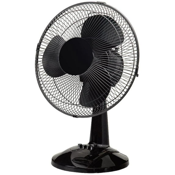 12 In. Black Portable Personal Table Fan