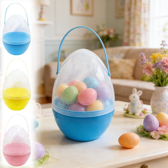 12 In Extra Large Clear Plastic Easter Egg Fillable Treasure Hunts Egg For Snacks Candy Party Gifts And Decor