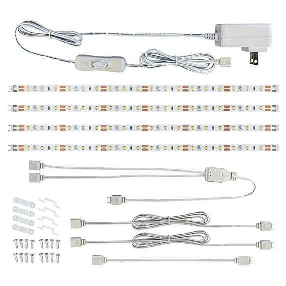 12 In. LED Linkable White Flexible Tape Under Cabinet Light Kit (4-Strip Pack)